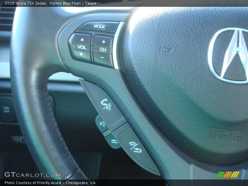 Vortex Blue Pearl / Taupe 2010 Acura TSX Sedan