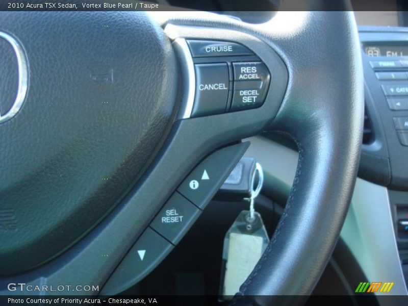 Vortex Blue Pearl / Taupe 2010 Acura TSX Sedan