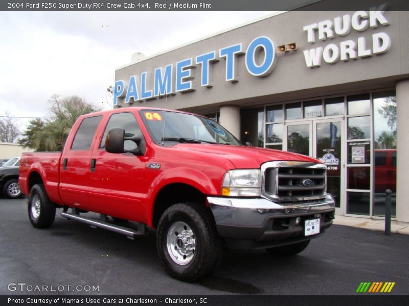 Red / Medium Flint 2004 Ford F250 Super Duty FX4 Crew Cab 4x4