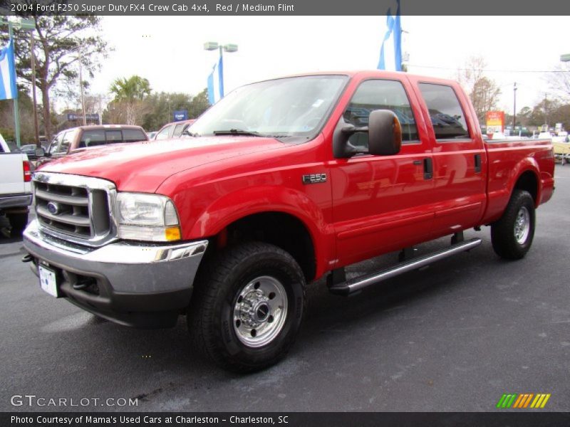 Red / Medium Flint 2004 Ford F250 Super Duty FX4 Crew Cab 4x4