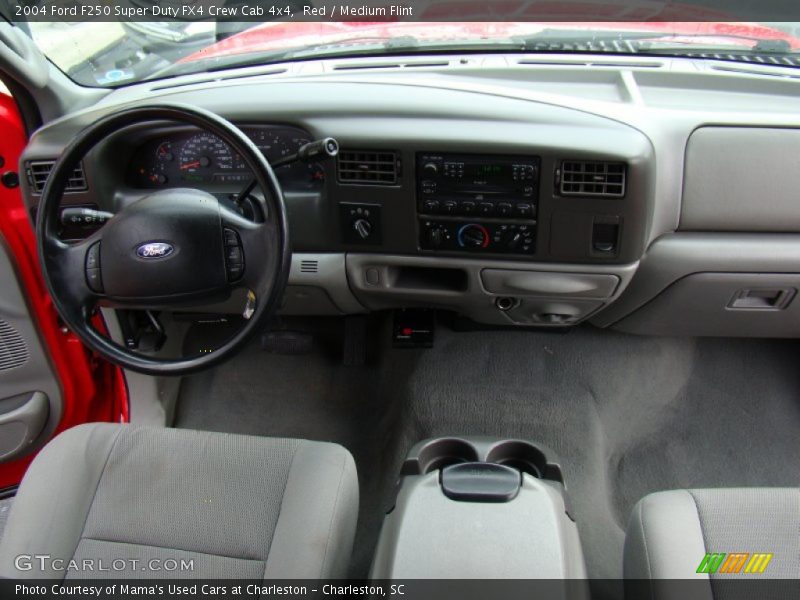 Red / Medium Flint 2004 Ford F250 Super Duty FX4 Crew Cab 4x4