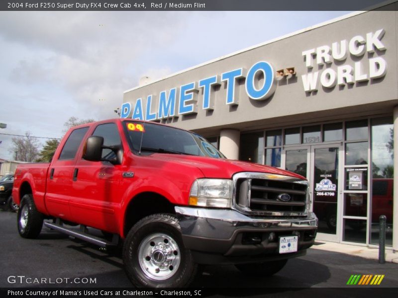 Red / Medium Flint 2004 Ford F250 Super Duty FX4 Crew Cab 4x4