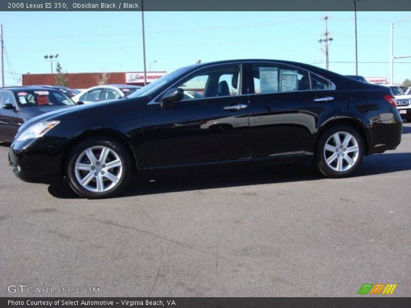 Obsidian Black / Black 2008 Lexus ES 350