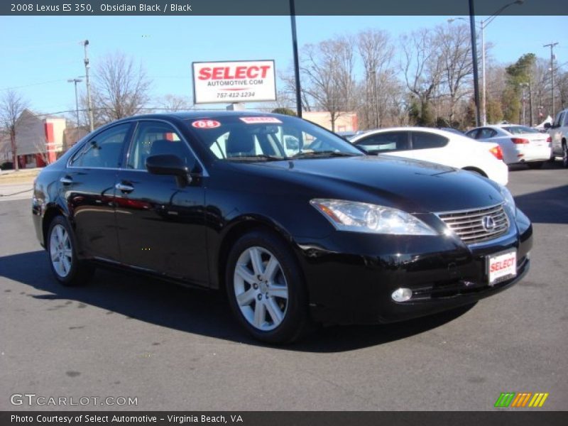 Obsidian Black / Black 2008 Lexus ES 350