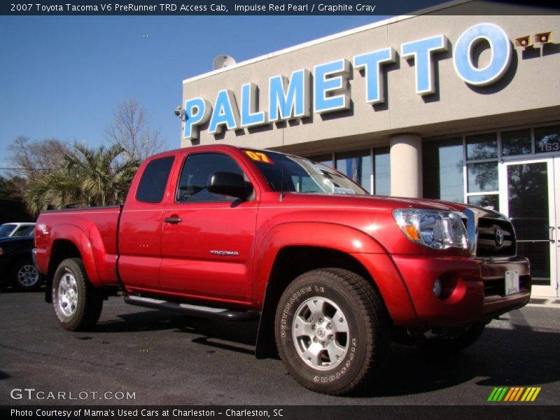 Impulse Red Pearl / Graphite Gray 2007 Toyota Tacoma V6 PreRunner TRD Access Cab