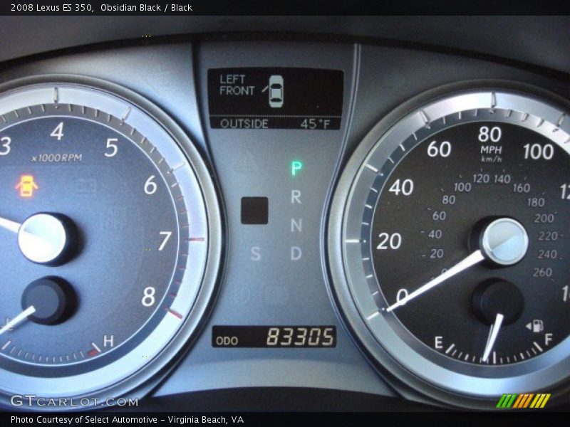 Obsidian Black / Black 2008 Lexus ES 350
