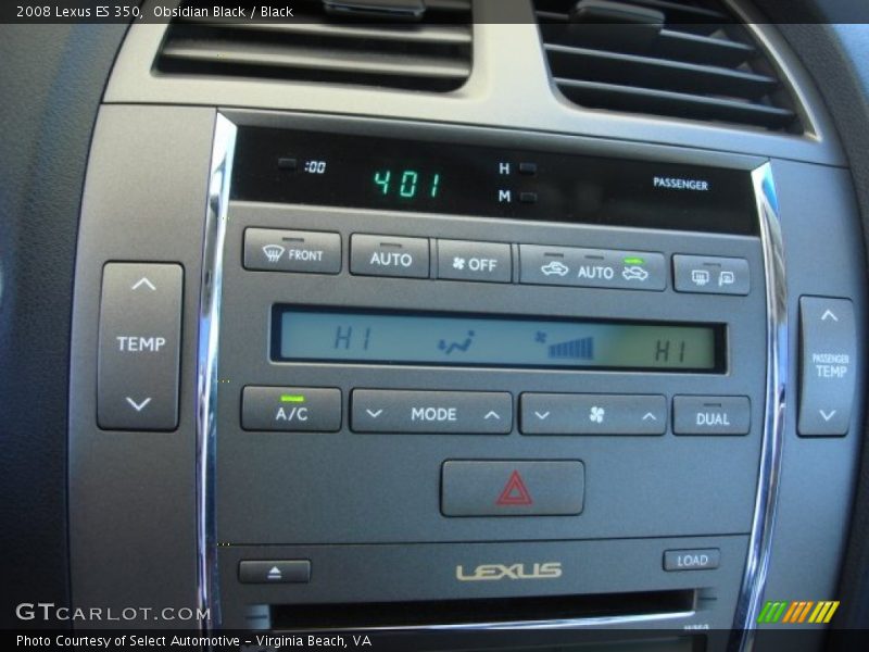Obsidian Black / Black 2008 Lexus ES 350