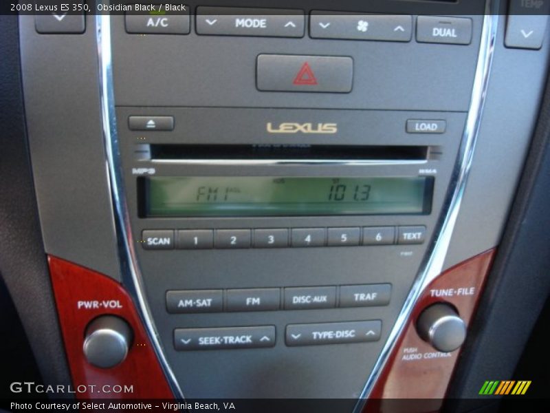 Obsidian Black / Black 2008 Lexus ES 350