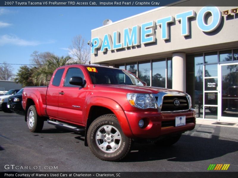 Impulse Red Pearl / Graphite Gray 2007 Toyota Tacoma V6 PreRunner TRD Access Cab