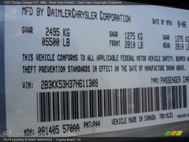 PA4 - 2007 Dodge Charger R/T AWD