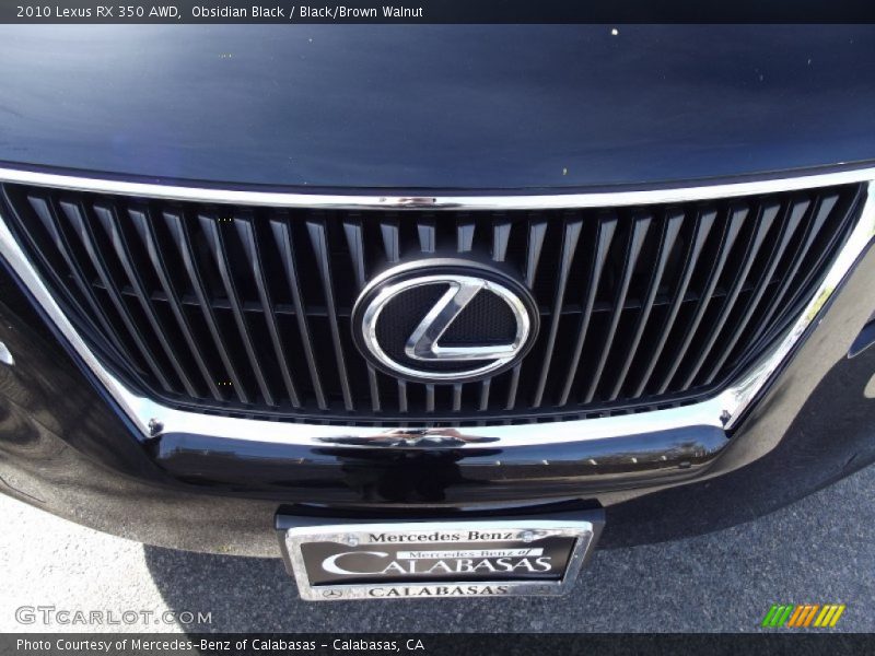 Obsidian Black / Black/Brown Walnut 2010 Lexus RX 350 AWD