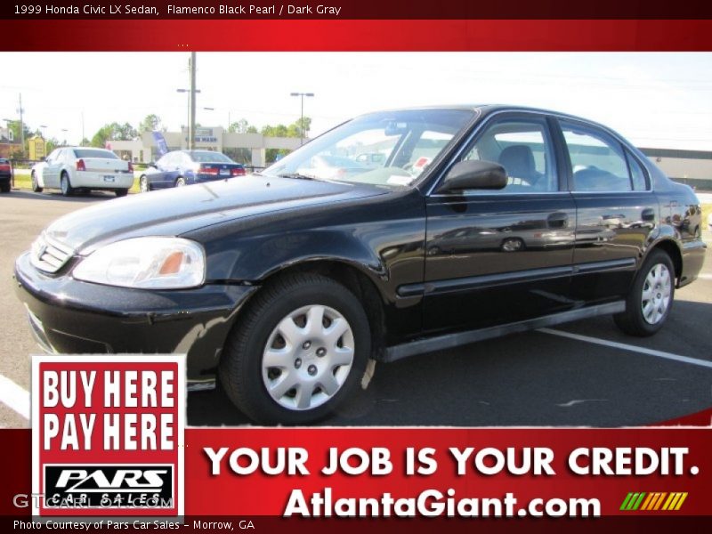 Flamenco Black Pearl / Dark Gray 1999 Honda Civic LX Sedan