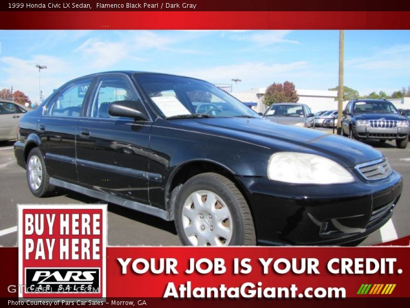 Flamenco Black Pearl / Dark Gray 1999 Honda Civic LX Sedan