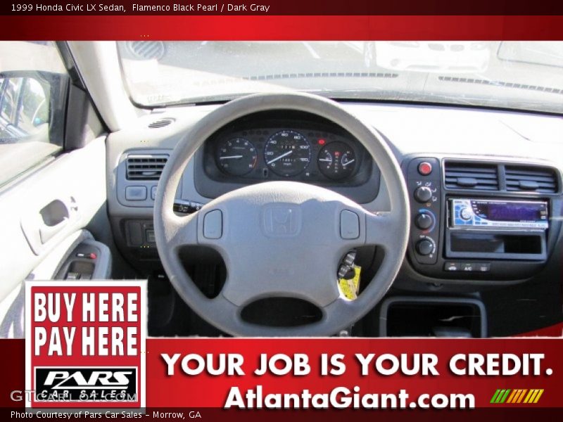 Flamenco Black Pearl / Dark Gray 1999 Honda Civic LX Sedan