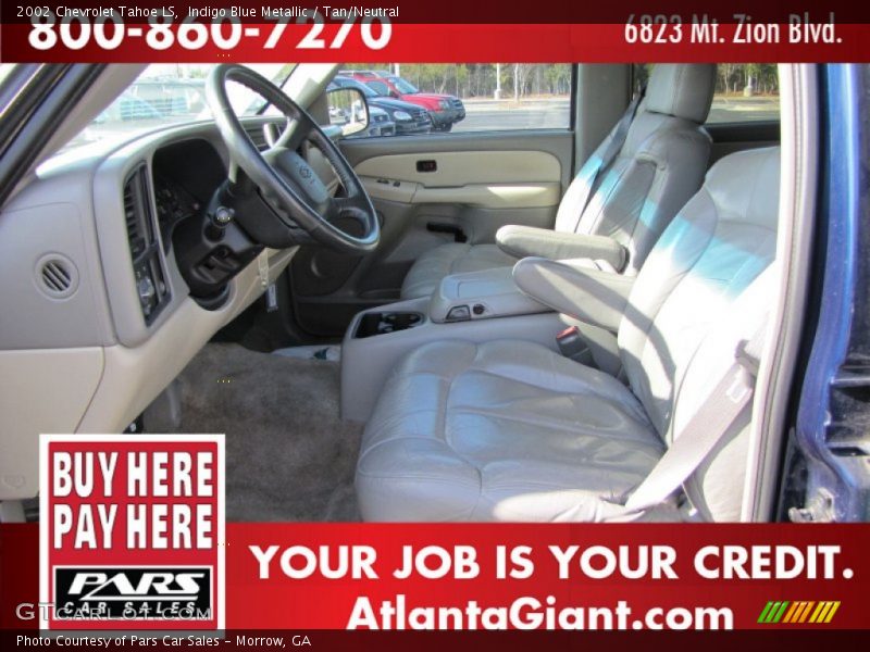 Indigo Blue Metallic / Tan/Neutral 2002 Chevrolet Tahoe LS
