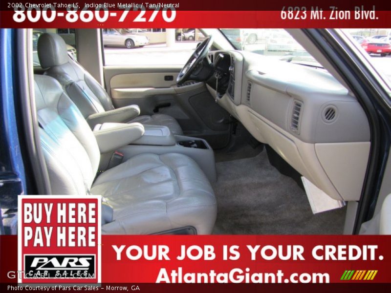 Indigo Blue Metallic / Tan/Neutral 2002 Chevrolet Tahoe LS