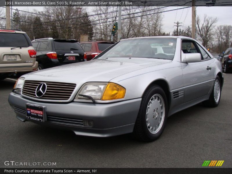 Astral Silver Metallic / Blue 1991 Mercedes-Benz SL Class 500 SL Roadster