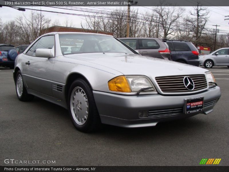 Astral Silver Metallic / Blue 1991 Mercedes-Benz SL Class 500 SL Roadster