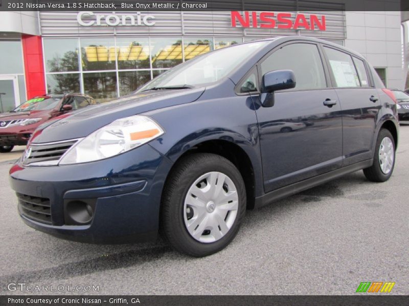 Blue Onyx Metallic / Charcoal 2012 Nissan Versa 1.8 S Hatchback