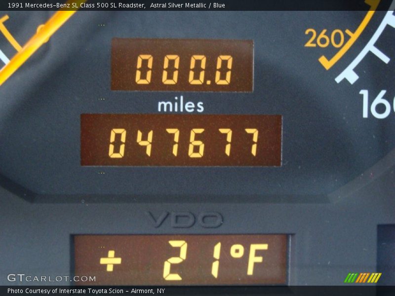 Astral Silver Metallic / Blue 1991 Mercedes-Benz SL Class 500 SL Roadster