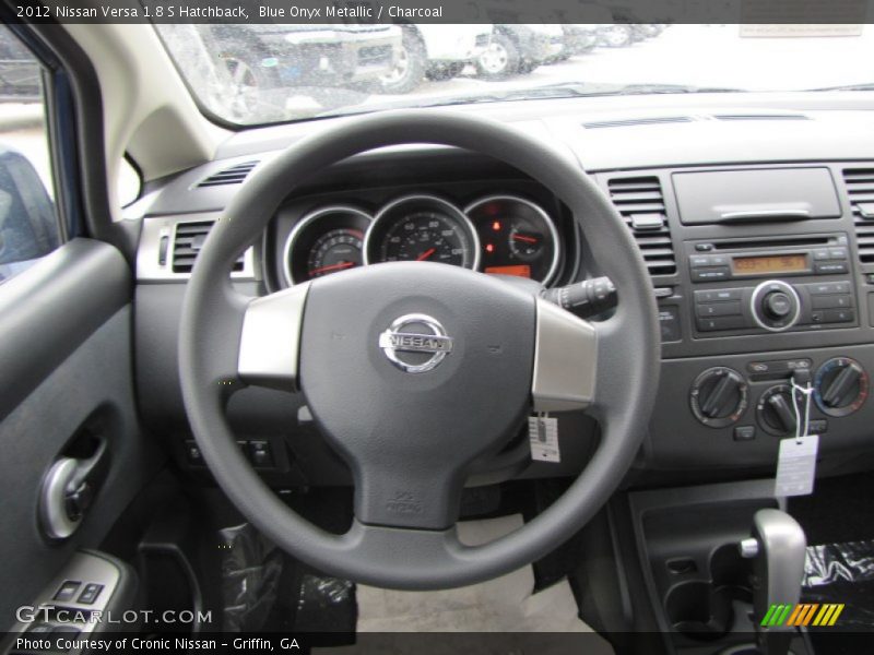 Blue Onyx Metallic / Charcoal 2012 Nissan Versa 1.8 S Hatchback