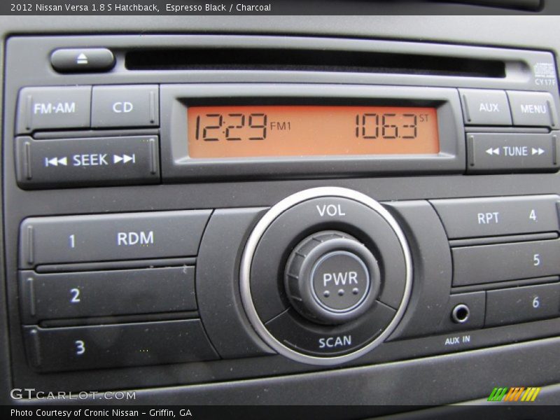 Espresso Black / Charcoal 2012 Nissan Versa 1.8 S Hatchback