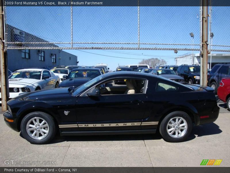 Black / Medium Parchment 2009 Ford Mustang V6 Coupe