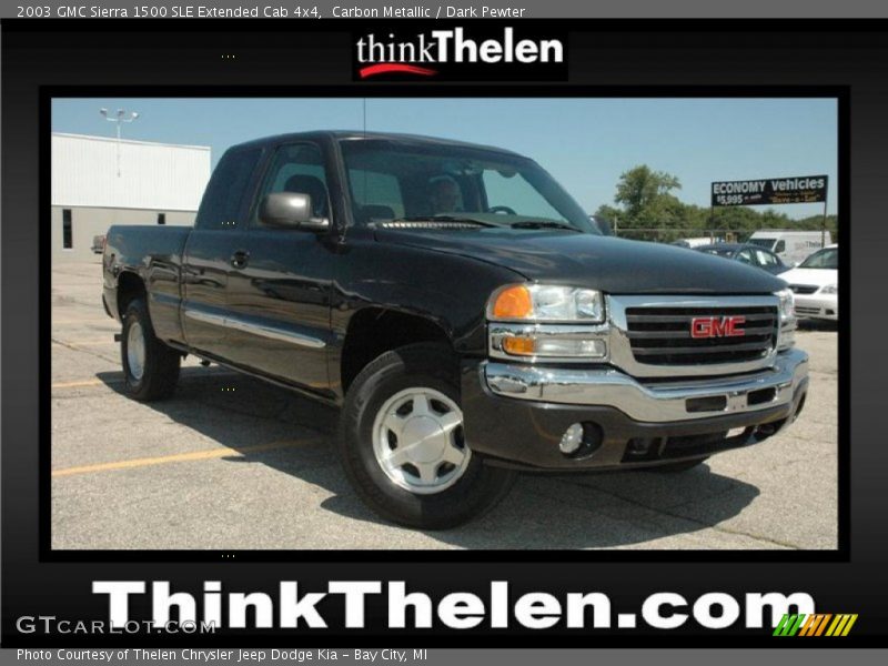 Carbon Metallic / Dark Pewter 2003 GMC Sierra 1500 SLE Extended Cab 4x4
