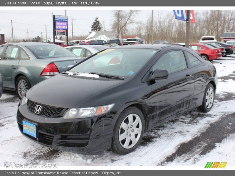 Crystal Black Pearl / Gray 2010 Honda Civic LX Coupe