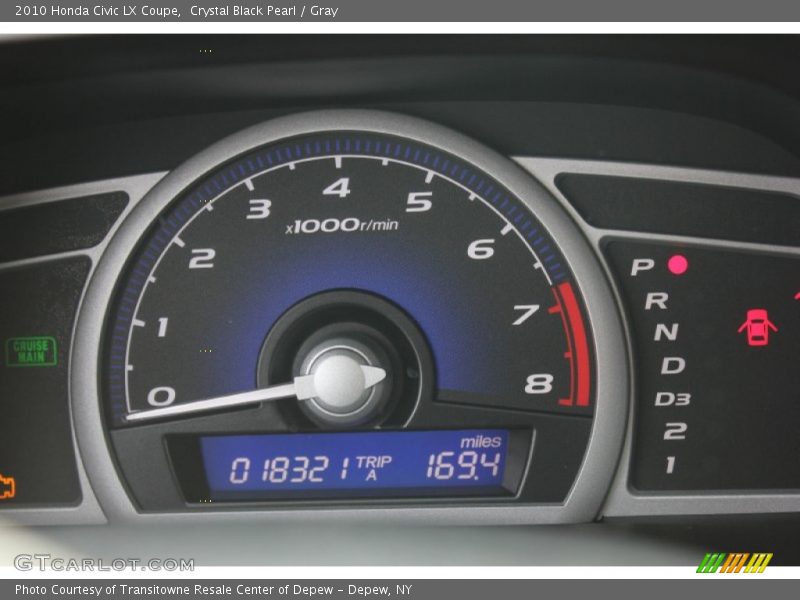 Crystal Black Pearl / Gray 2010 Honda Civic LX Coupe