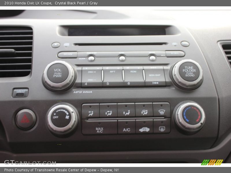 Crystal Black Pearl / Gray 2010 Honda Civic LX Coupe