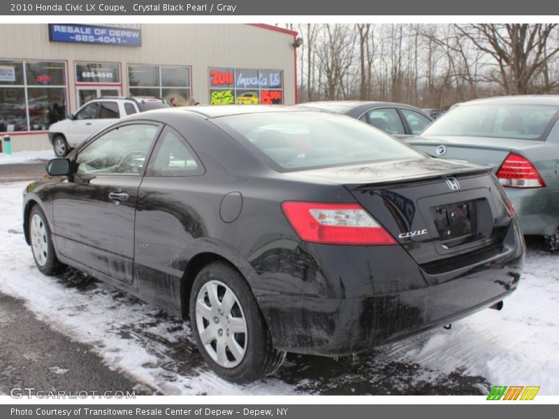 Crystal Black Pearl / Gray 2010 Honda Civic LX Coupe
