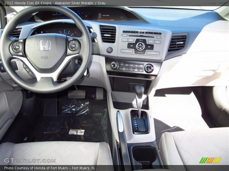 Alabaster Silver Metallic / Gray 2012 Honda Civic EX Coupe