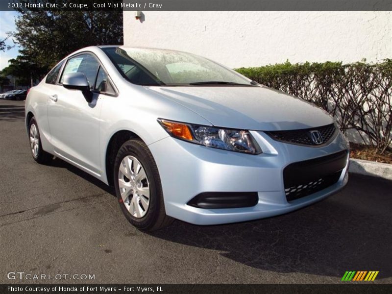 Cool Mist Metallic / Gray 2012 Honda Civic LX Coupe