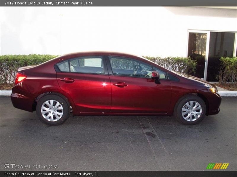 Crimson Pearl / Beige 2012 Honda Civic LX Sedan
