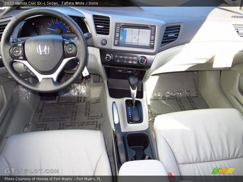 Taffeta White / Stone 2012 Honda Civic EX-L Sedan