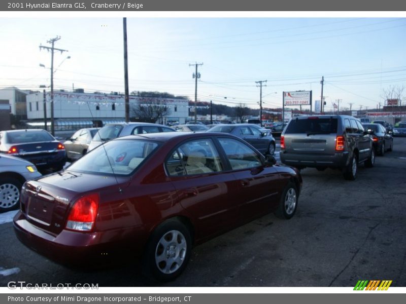 Cranberry / Beige 2001 Hyundai Elantra GLS