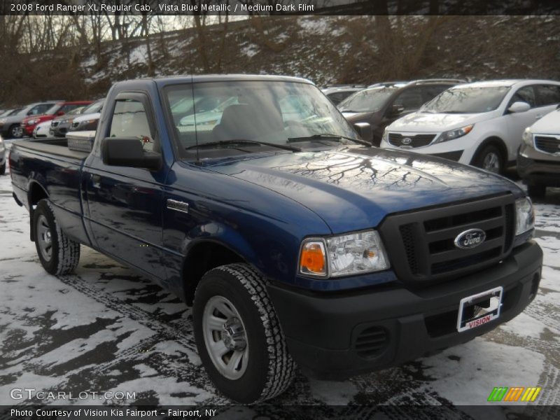 Vista Blue Metallic / Medium Dark Flint 2008 Ford Ranger XL Regular Cab