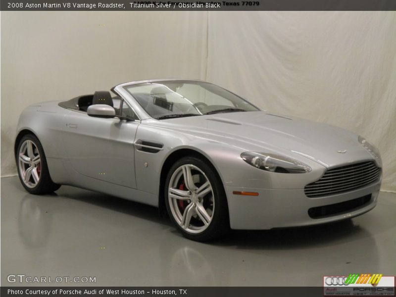 Titanium Silver / Obsidian Black 2008 Aston Martin V8 Vantage Roadster