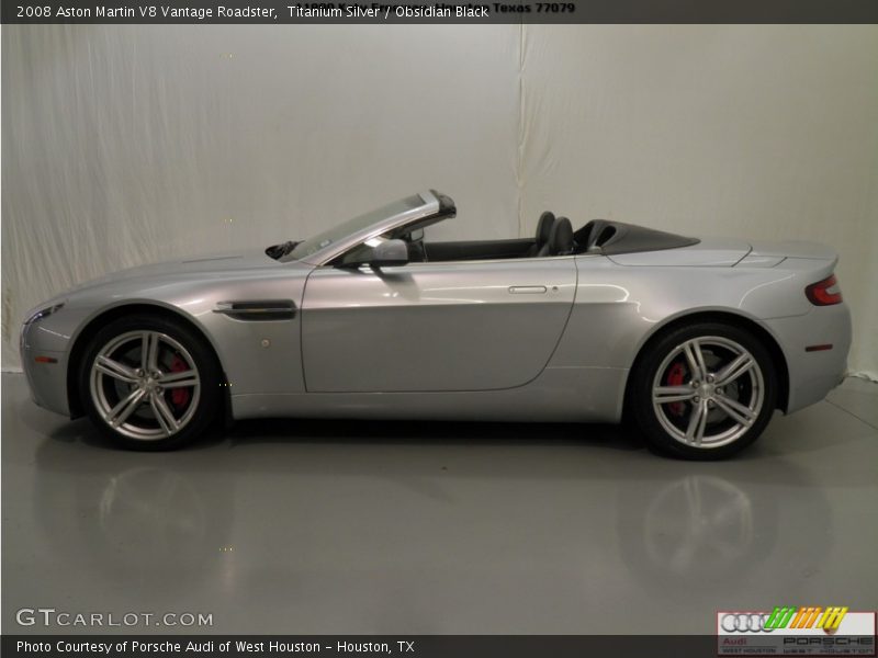 Titanium Silver / Obsidian Black 2008 Aston Martin V8 Vantage Roadster