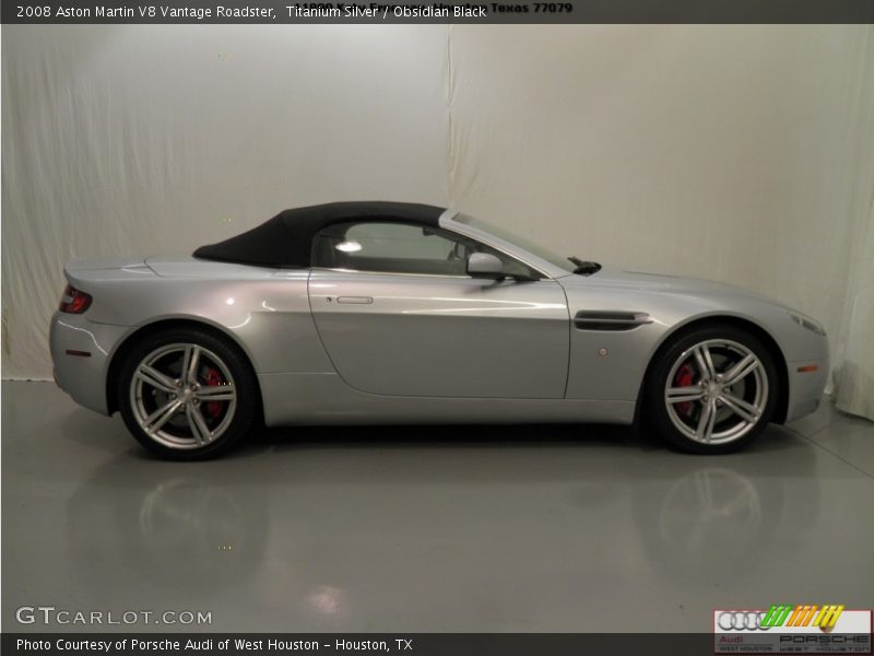 Titanium Silver / Obsidian Black 2008 Aston Martin V8 Vantage Roadster