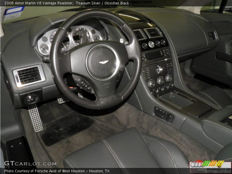 Titanium Silver / Obsidian Black 2008 Aston Martin V8 Vantage Roadster
