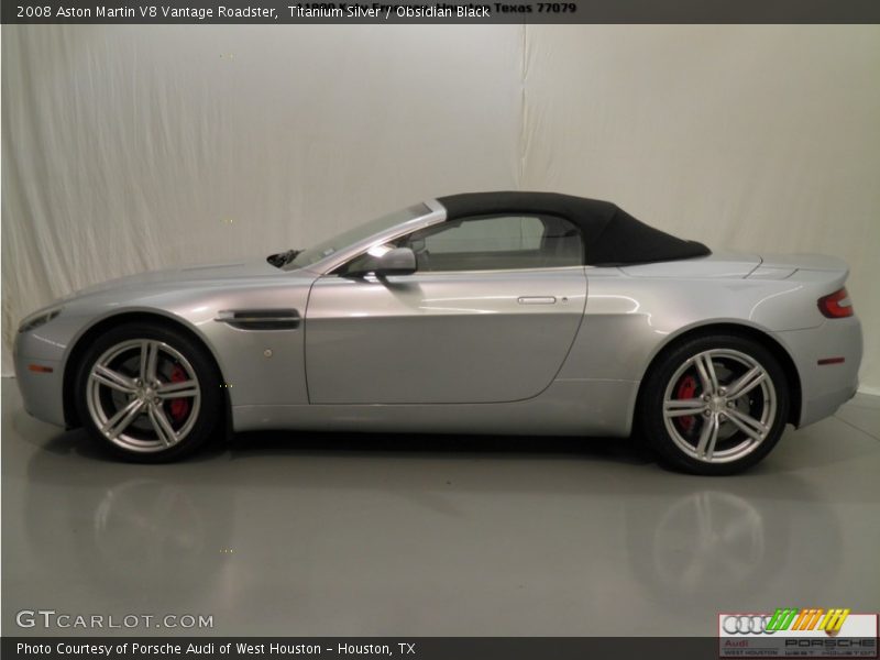 Titanium Silver / Obsidian Black 2008 Aston Martin V8 Vantage Roadster