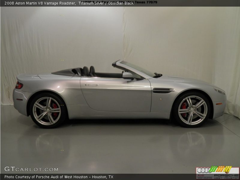 Titanium Silver / Obsidian Black 2008 Aston Martin V8 Vantage Roadster