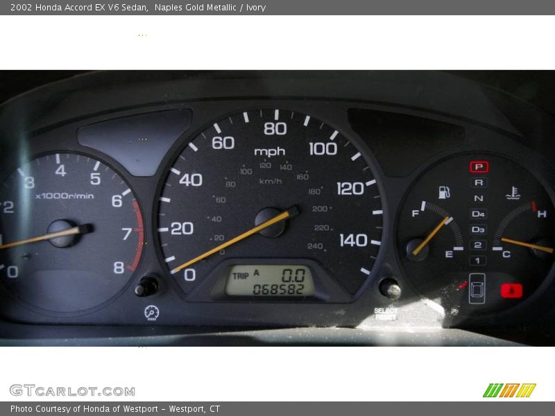 Naples Gold Metallic / Ivory 2002 Honda Accord EX V6 Sedan