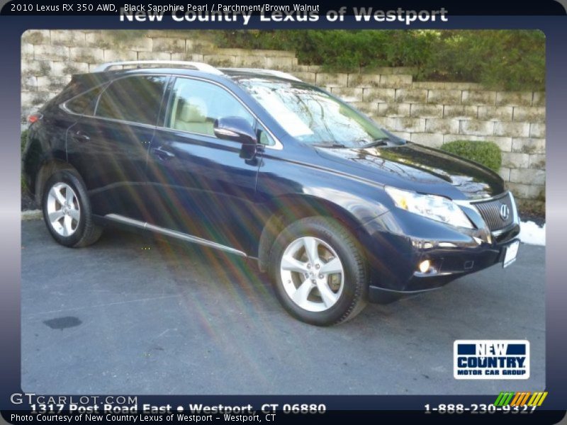 Black Sapphire Pearl / Parchment/Brown Walnut 2010 Lexus RX 350 AWD
