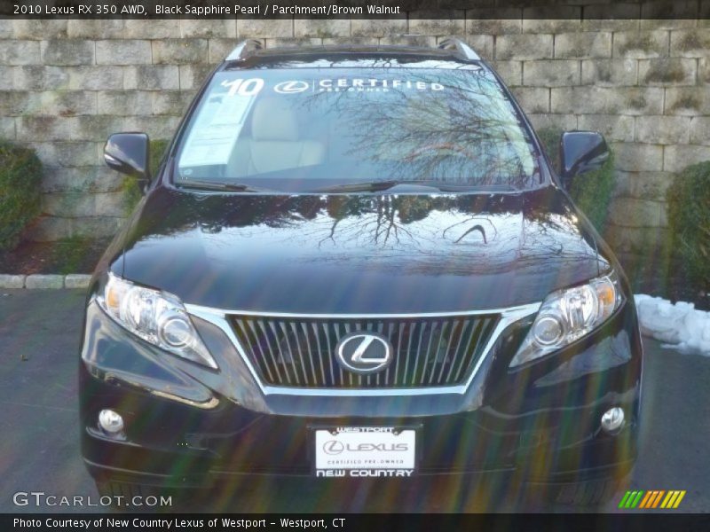 Black Sapphire Pearl / Parchment/Brown Walnut 2010 Lexus RX 350 AWD