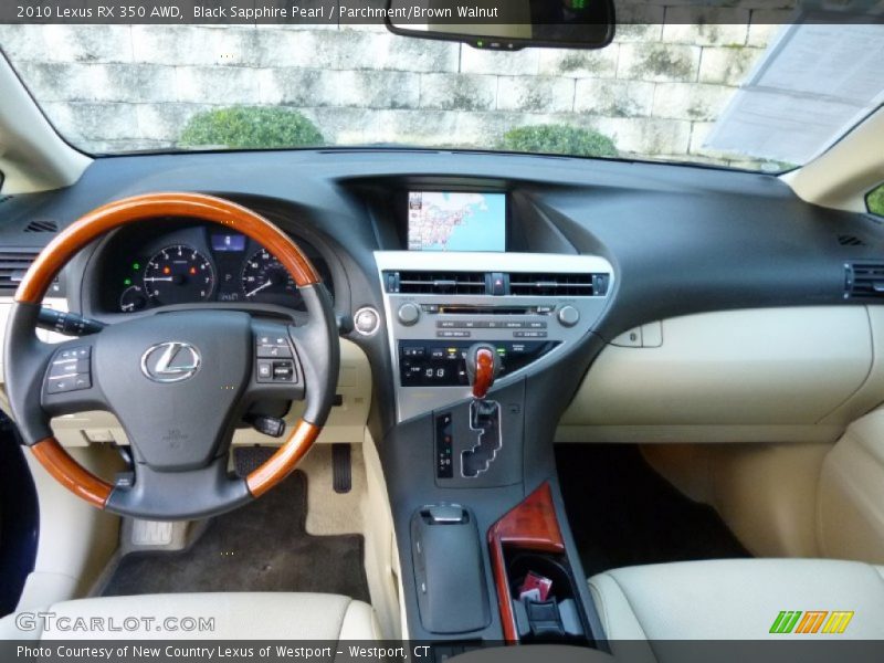 Black Sapphire Pearl / Parchment/Brown Walnut 2010 Lexus RX 350 AWD
