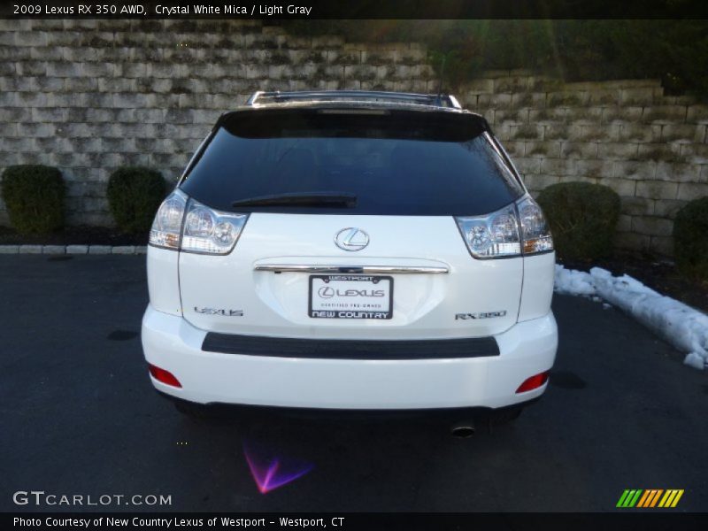 Crystal White Mica / Light Gray 2009 Lexus RX 350 AWD