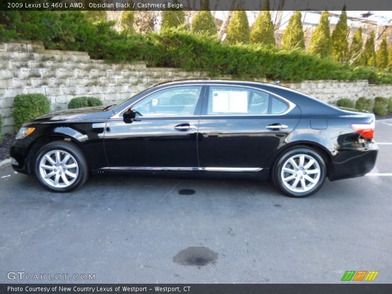 Obsidian Black / Cashmere Beige 2009 Lexus LS 460 L AWD